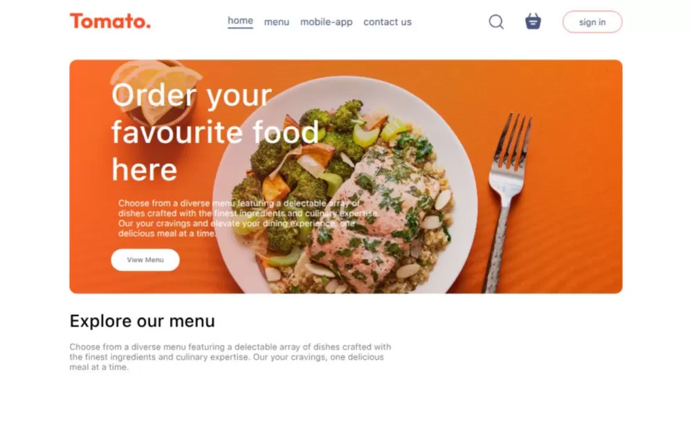 Tomato – منصة طلب الطعام أونلاين إدارة طلبات المطاعم وتحليلات المبيعات باستخدام React.js وNode.js
