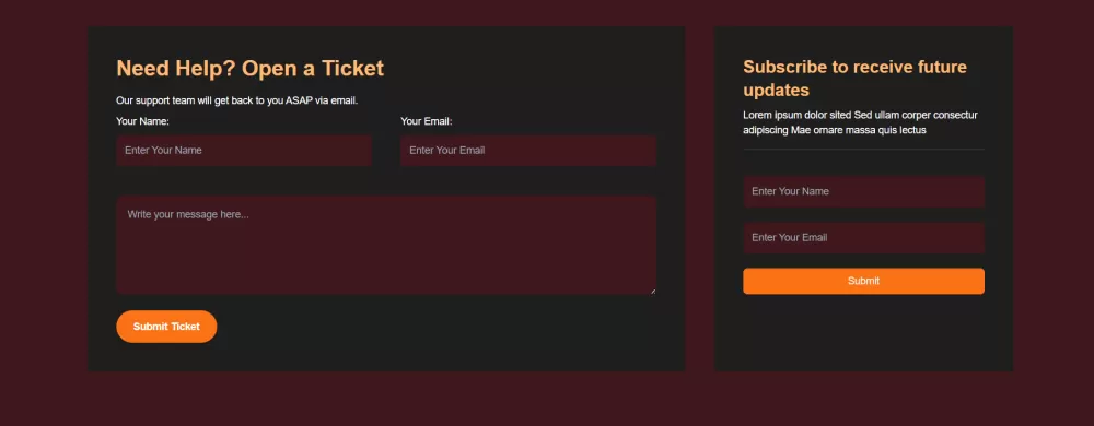 landing page (coffee shop)
