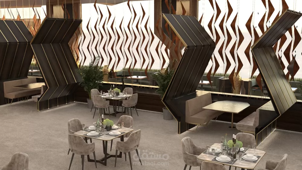 تصميم منطقة الطعام - منتجع كاريبو الأولمبي - الغردقة - مصر