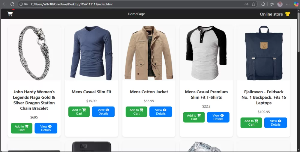 online shop
